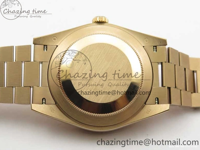 Best AAA Replica Sites A 228239 New 904 Dial on 40mm RG President QuickDry Dial BP Brown 2824 Bracelet Roman Day-Date RG Version 0110